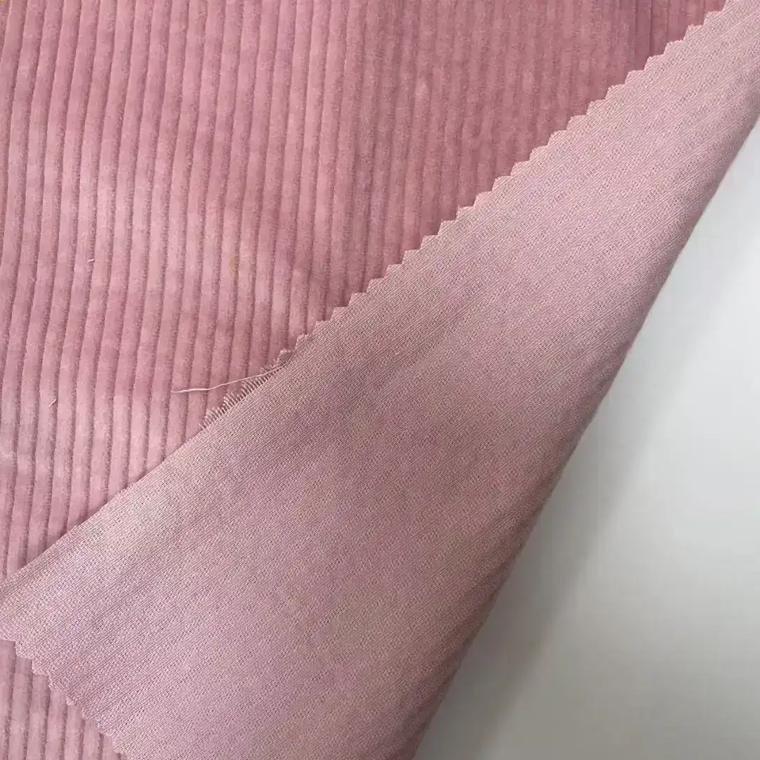 China Fabric for Pants Cotton Corduroy Natural Woven Fabric Cotton Light pink color buy from China wholesaler bulk order at wholesale price free worldwide shipping Alibaba