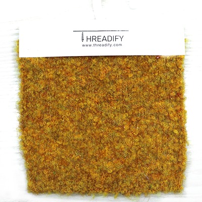 Boucle Yarn 33%Recycled Polyester 26%Polyester 29%Acrylic 9%Wool 3%Spandex 1/4.2SNm Yellow