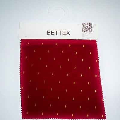 Rayon Jacquard 92%Rayon 8%Polyester 115 Red With Gold Lurex