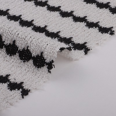 Coarse Needle Yarn-Dyed 80%Polyester 20%Cotton 280 White/Black Stripe