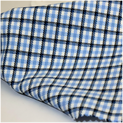 Yarn-dyed Check 35%Recycled Polyester 30%Polyester 33%Rayon 2%Spandex 230 Blue White Black