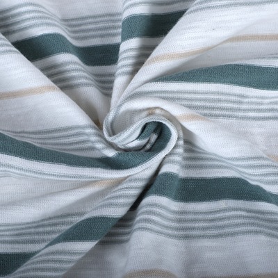 Single Jersey 100%Cotton 170 Green With White Stripe