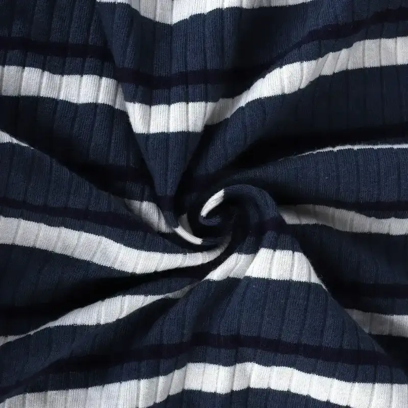 Rib 95%Cotton 5%Spandex 250 Navy/White/Umberblue