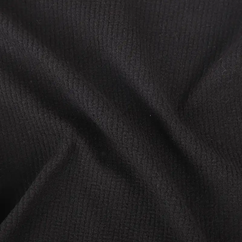 China Fabric for Loungewear,Pajamas,Hoodie Waffle Knit Fabric Polyester Black color buy from China wholesaler bulk order at wholesale price free worldwide shipping Alibaba