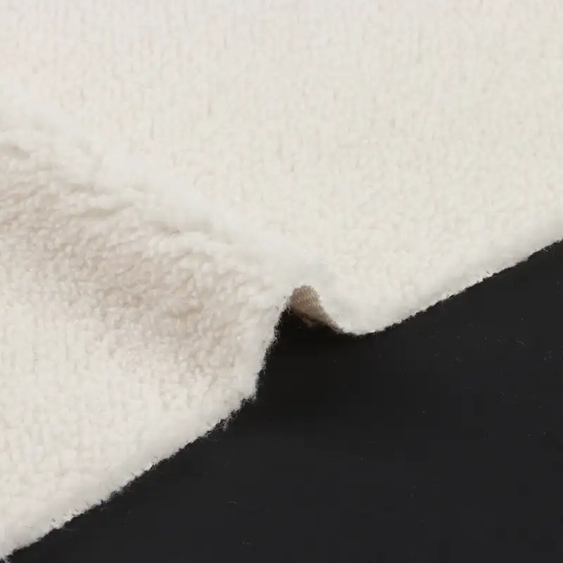 China Fabric for Overcoat,Bomber Jacket,Trench Coat Sherpa Knit Fabric Polyester Off-white color buy from China wholesaler bulk order at wholesale price free worldwide shipping Alibaba