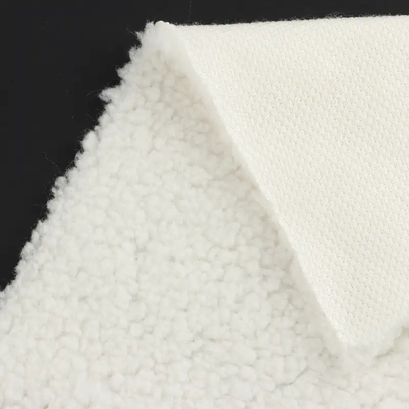 China Fabric for Overcoat,Bomber Jacket,Trench Coat Sherpa Knit Fabric Polyester White color buy from China wholesaler bulk order at wholesale price free worldwide shipping Alibaba