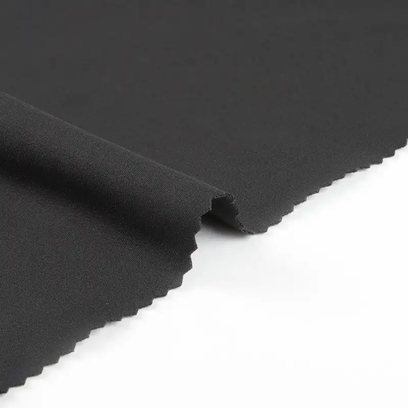 China Fabric for Tank Top,Crop Top,Pajamas Interlock Knit Fabric Polyester Spandex Black color buy from China wholesaler bulk order at wholesale price free worldwide shipping Alibaba