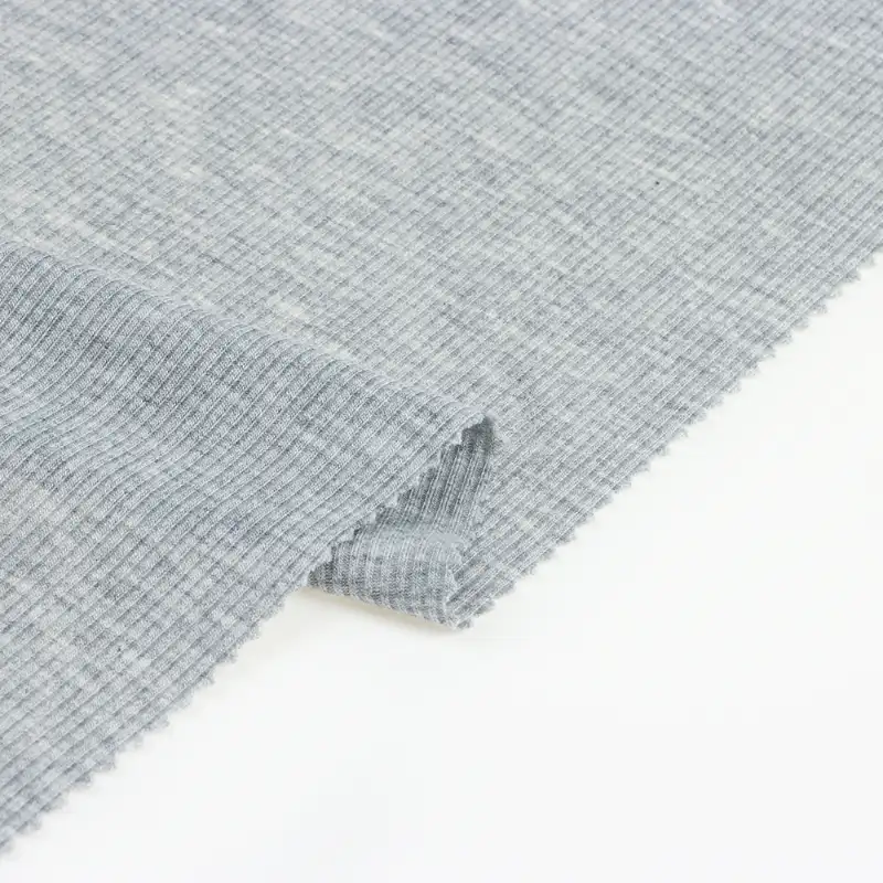 China Fabric for Crop Top,Hoodie,Tank Top Rib Knit Fabric Rayon Spandex Grey color buy from China wholesaler bulk order at wholesale price free worldwide shipping Alibaba