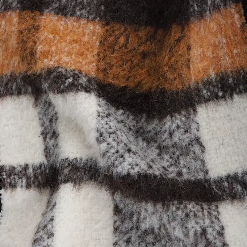 T/R Imitation Woolen Fabric 59%Polyester 29%Acrylic 10%Polyamide 1%Wool 1%Viscose 390 Brown