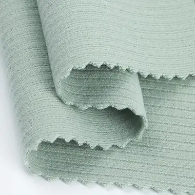 China Fabric for Crop Top,Hoodie,Tank Top Rib Knit Fabric Polyester Spandex Solid-Light Green color buy from China wholesaler bulk order at wholesale price free worldwide shipping Alibaba