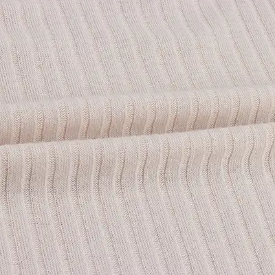 China Fabric for Crop Top,Hoodie,Tank Top Rib Knit Fabric Polyester Rayon Spandex Beige color buy from China wholesaler bulk order at wholesale price free worldwide shipping Alibaba