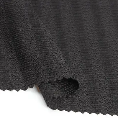 China Fabric for Waistcoat,Blazer Weft Jacquard Knit Fabric Polyester Spandex Solid- Black color buy from China wholesaler bulk order at wholesale price free worldwide shipping Alibaba