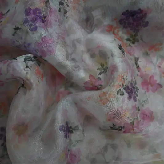 Polyester Organza 100%Polyester 45 Print Peach