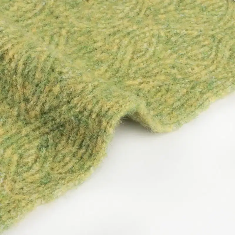 China Yarn for Polo T-shirt (Sweater),Crew Neck Pullover (Sweater),Half-Zipper Cardigan (Sweater) Mossy Yarn Fancy Yarn Polyester Acrylic Wool Spandex Green Melange color buy from China wholesaler bulk order at wholesale price free worldwide shipping Alibaba