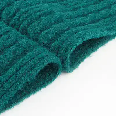 Boucle Yarn 86%Recycled Polyester 11%Wool 3%Spandex 1/9SNm green