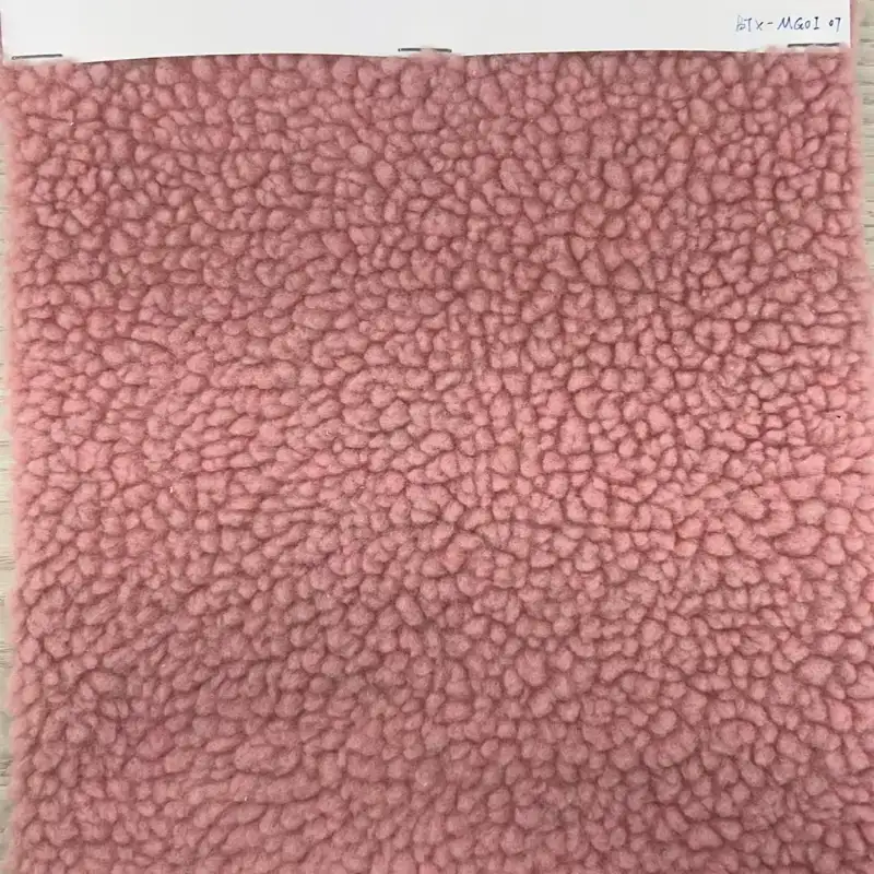 China Fabric  Sherpa Knit Fabric Pink color buy in China wholesaler bulk order at wholesale price free worldwide shipping Alibaba