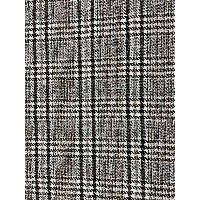 China Fabric for Blazer,Suit,Skirt Woolen Tweed Woolen 化纤 Wool 黑棕米白千鸟格 color buy from China wholesaler bulk order at wholesale price free worldwide shipping Alibaba