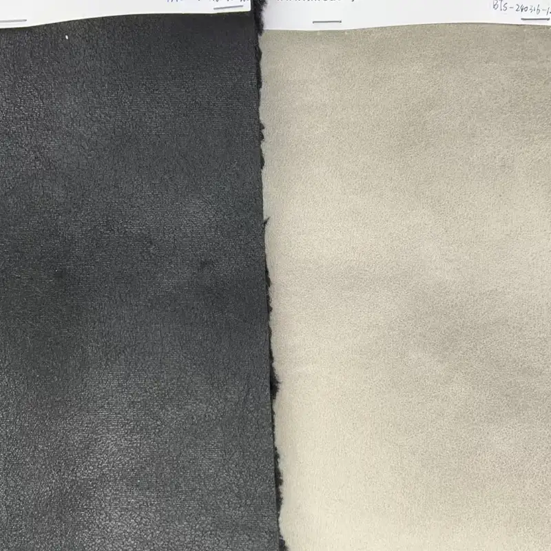 China Fabric  Weft Suede Knit Fabric Polyester Khaki、Black color buy from China wholesaler bulk order at wholesale price free worldwide shipping Alibaba