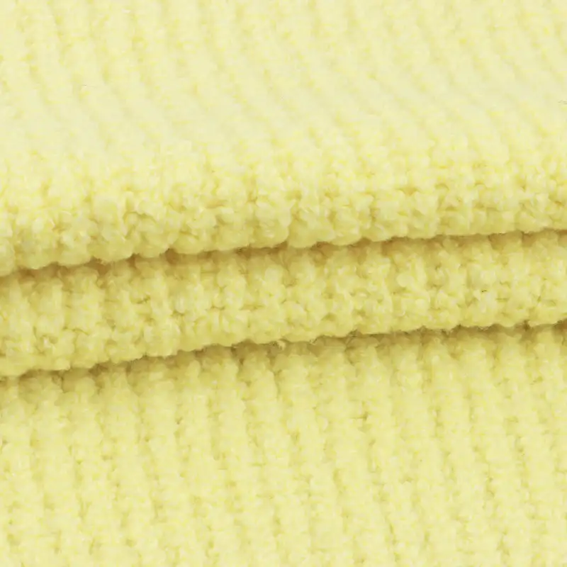 China Yarn for Dresses (Cardigan Button) (Sweater),Ladies Vest (Sweater)  Boucle Yarn Fancy Yarn BCI Cotton Recycled Polyester Wool Spandex yellow color buy from China wholesaler bulk order at wholesale price free worldwide shipping Alibaba