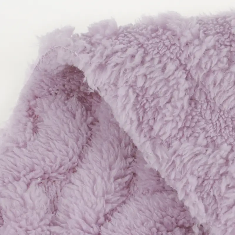 China Fabric  Coral Fleece Knit Fabric Polyester Purple color buy from China wholesaler bulk order at wholesale price free worldwide shipping Alibaba