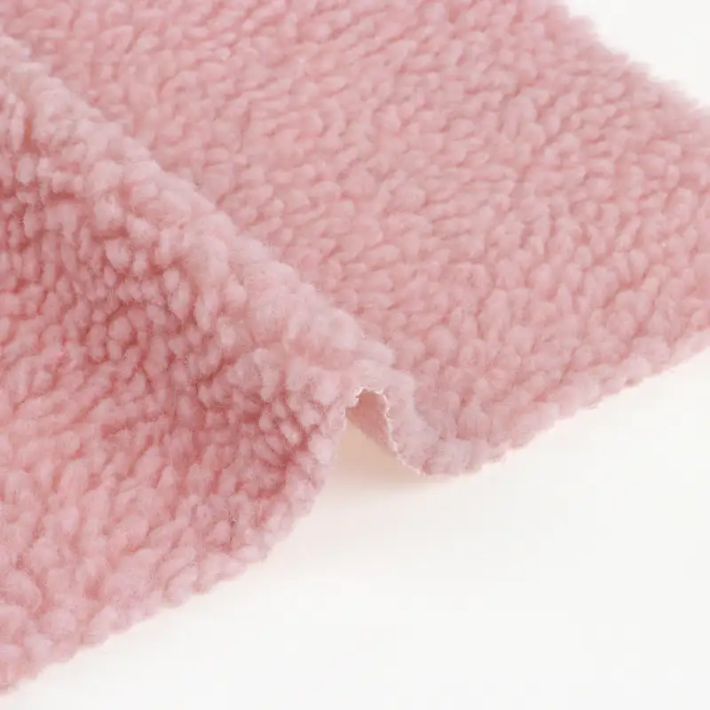 China Fabric for Overcoat,Bomber Jacket,Trench Coat Sherpa Knit Fabric Polyester Pink color buy from China wholesaler bulk order at wholesale price free worldwide shipping Alibaba