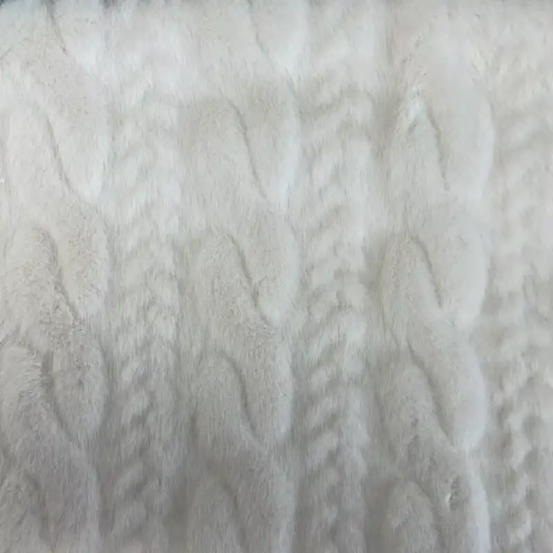 China Fabric  Fake Fur Knit Fabric Polyester Off-white color buy from China wholesaler bulk order at wholesale price free worldwide shipping Alibaba