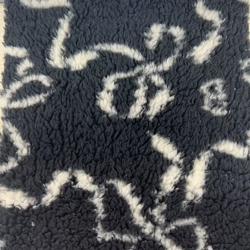 China Fabric  Fleece Knit Fabric Polyester Black and White color buy from China wholesaler bulk order at wholesale price free worldwide shipping Alibaba