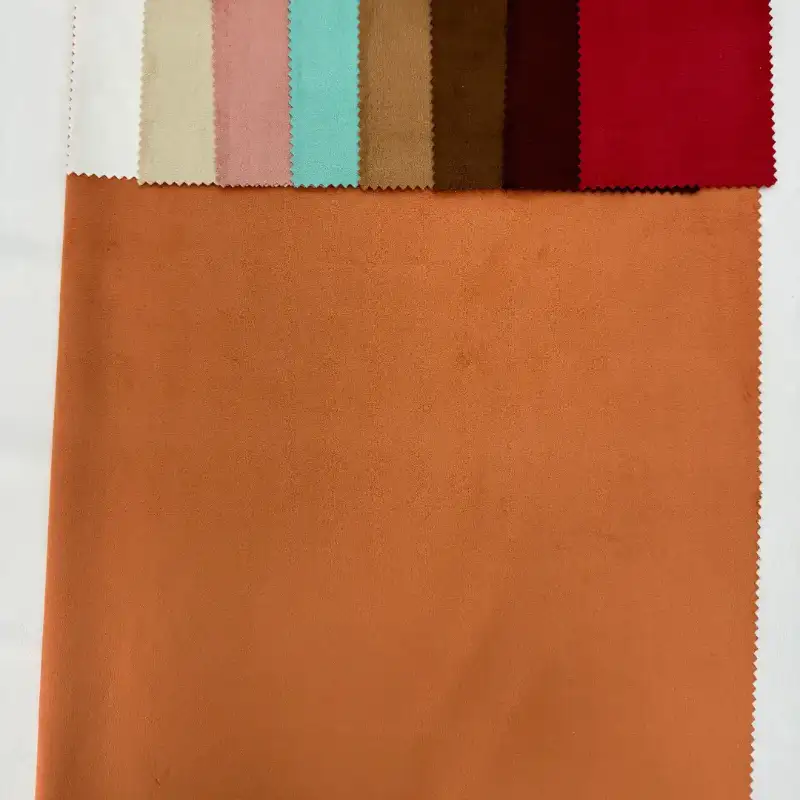 China Fabric  Warp Suede Knit Fabric Polyester Elastane 橙色 color buy from China wholesaler bulk order at wholesale price free worldwide shipping Alibaba