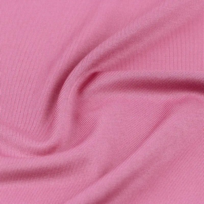 China Fabric for T-Shirt,Pajamas,Loungewear,Yoga Pants,Tracksuits Single Jersey Knit Fabric Polyester Spandex Pink color buy from China wholesaler bulk order at wholesale price free worldwide shipping Alibaba