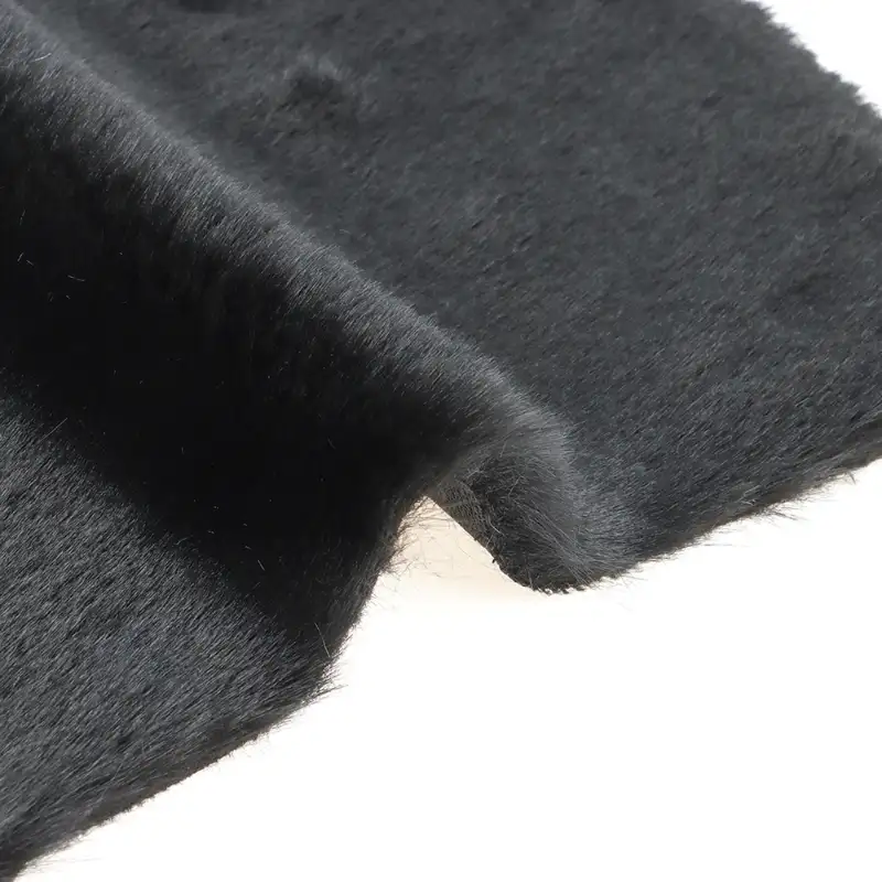 China Fabric  Fake Fur Knit Fabric Polyester Black color buy from China wholesaler bulk order at wholesale price free worldwide shipping Alibaba