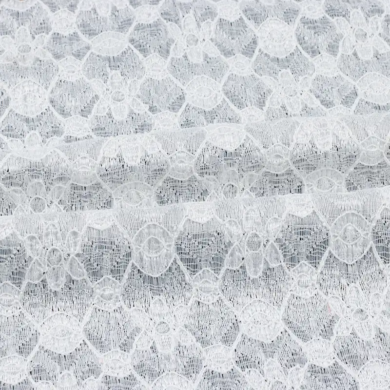 China Fabric  Lace Knit Fabric Polyester Spandex White color buy from China wholesaler bulk order at wholesale price free worldwide shipping Alibaba