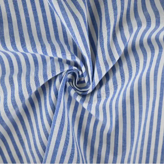 India Fabric  Cotton Plain Natural Woven Fabric Cotton Blue/White Stripe color buy from India wholesaler bulk order at wholesale price free worldwide shipping Alibaba