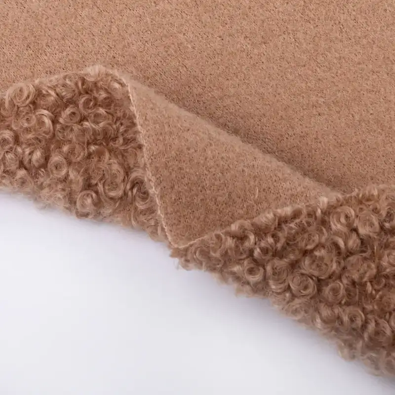 China Fabric  Fleece Knit Fabric Polyester Brown color buy from China wholesaler bulk order at wholesale price free worldwide shipping Alibaba