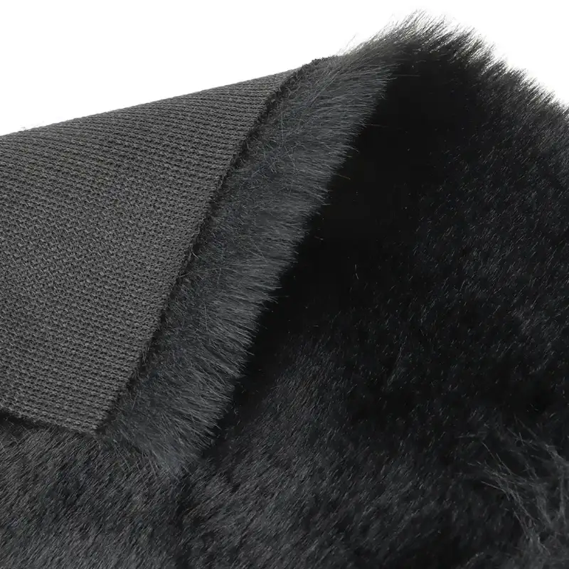 China Fabric for Hoodie,Sweatshirt,Jacket Fake Fur Knit Fabric Polyester Black color buy from China wholesaler bulk order at wholesale price free worldwide shipping Alibaba