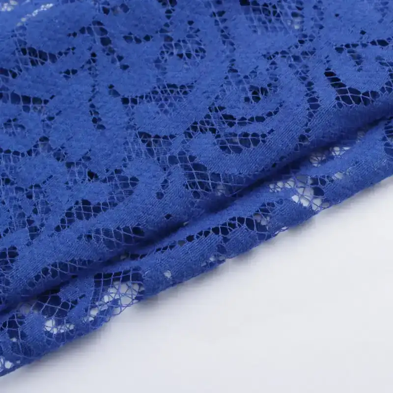 China Fabric for Lingerie,Blouse,Dress Lace Knit Fabric Cotton Nylon Navy Blue color buy from China wholesaler bulk order at wholesale price free worldwide shipping Alibaba