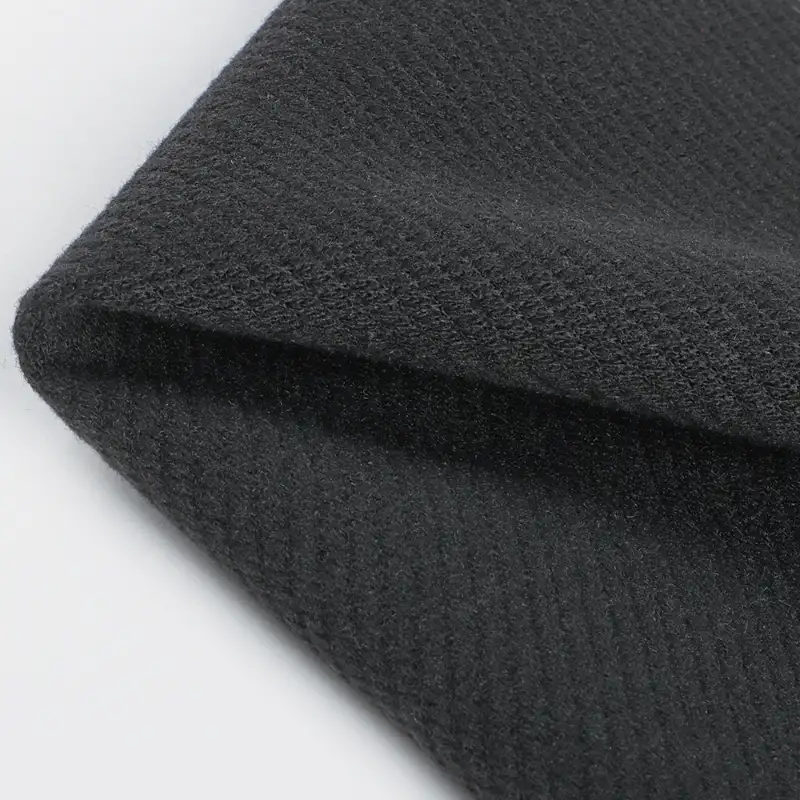 China Fabric for Hoodie,Blazer,Skirt Knit Woolen Fabric Woolen Polyester 黑色 color buy from China wholesaler bulk order at wholesale price free worldwide shipping Alibaba