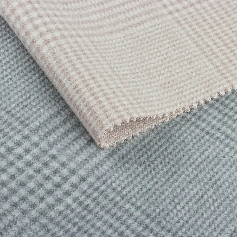 China Fabric for Hoodie,Blazer,Skirt Knit Woolen Fabric Woolen Polyester 卡其格子 color buy from China wholesaler bulk order at wholesale price free worldwide shipping Alibaba