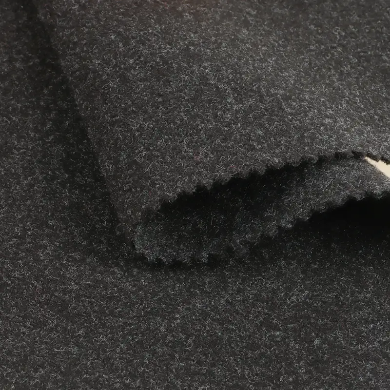 China Fabric for Hoodie,Blazer,Skirt Knit Woolen Fabric Woolen Polyester 黑色 color buy from China wholesaler bulk order at wholesale price free worldwide shipping Alibaba