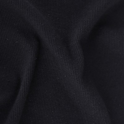 China Fabric for Crop Top,Hoodie,Tank Top Rib Knit Fabric Cotton Polyester Spandex Black color buy from China wholesaler bulk order at wholesale price free worldwide shipping Alibaba