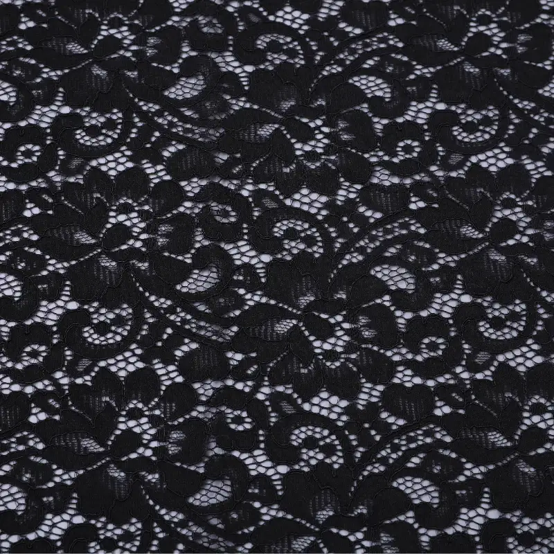 China Fabric for Skirt Lace Knit Fabric Poly Black color buy from China wholesaler bulk order at wholesale price free worldwide shipping Alibaba