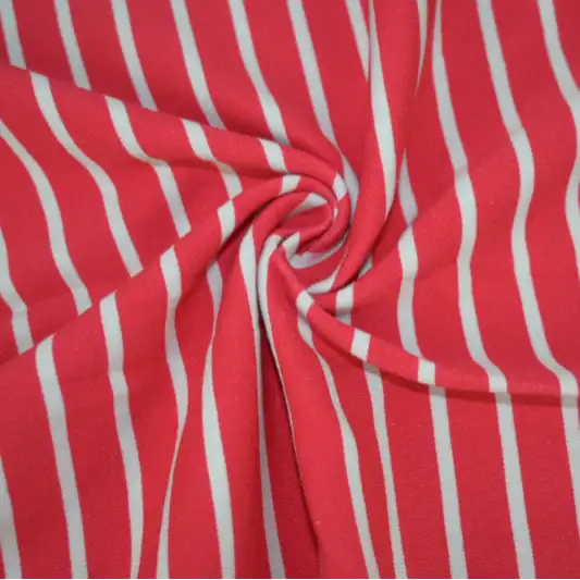 India Fabric for Pajamas Interlock Knit Fabric Cotton Spandex Pink Stripe color buy from India wholesaler bulk order at wholesale price free worldwide shipping Alibaba