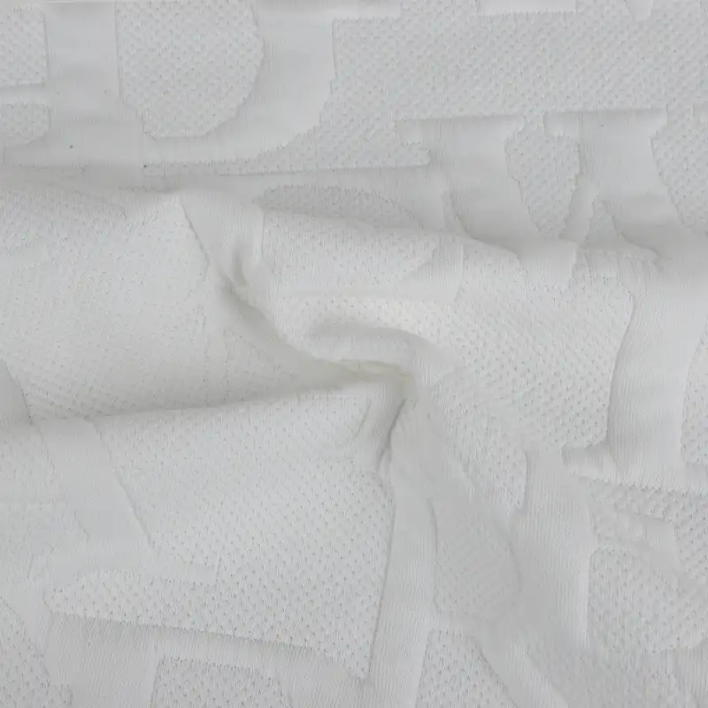 China Fabric for Jackets,Hoodie,Sweatshirt Weft Jacquard Knit Fabric Polyester White color buy from China wholesaler bulk order at wholesale price free worldwide shipping Alibaba