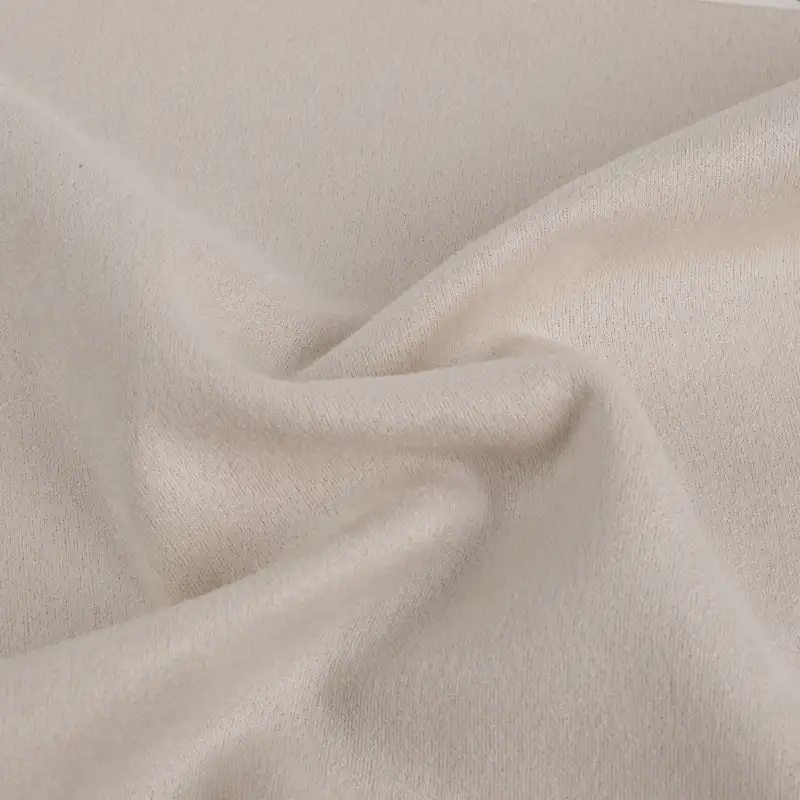 China Fabric for Jackets,Blazer Weft Suede Knit Fabric Polyester Spandex Off White color buy from China wholesaler bulk order at wholesale price free worldwide shipping Alibaba