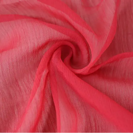 India Fabric for Blouse,Crop Top,Skirt Polyester Crinkle Fabric Synthetic Woven Fabric Polyester RED color buy from India wholesaler bulk order at wholesale price free worldwide shipping Alibaba