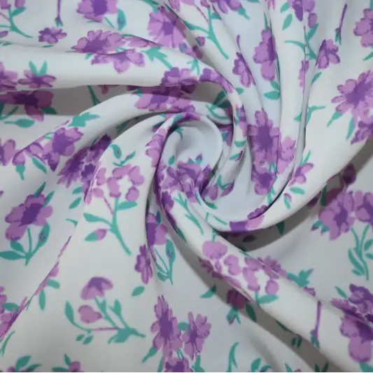 India Fabric for Blouse,Crop Top,Skirt Polyester Taffeta Synthetic Woven Fabric Polyester Flower Print color buy from India wholesaler bulk order at wholesale price free worldwide shipping Alibaba