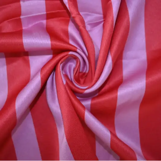 India Fabric for Blouse,Crop Top Polyester Satin Synthetic Woven Fabric Polyester Spandex Pink/Red Stripe color buy from India wholesaler bulk order at wholesale price free worldwide shipping Alibaba