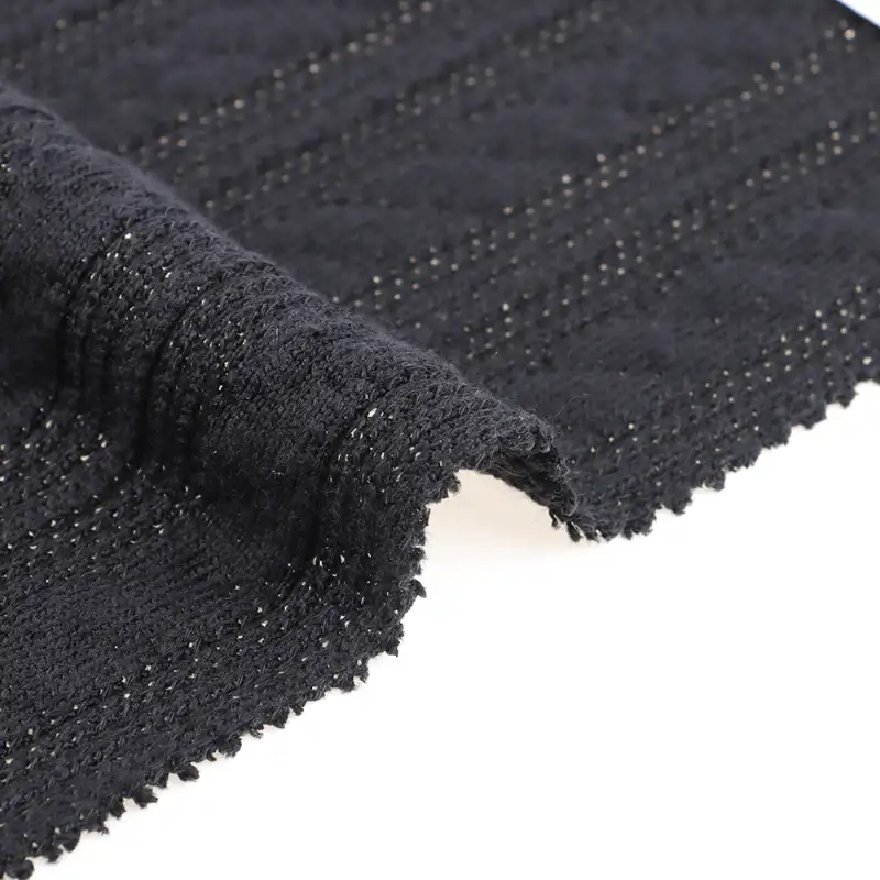 China Fabric for Blouse Weft Jacquard Knit Fabric Polyester Elastane black color buy from China wholesaler bulk order at wholesale price free worldwide shipping Alibaba