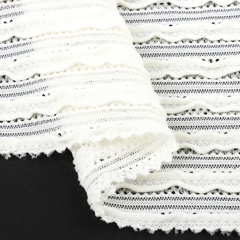 China Fabric for Blouse Lace Knit Fabric Polyester Elastane creamy white color buy from China wholesaler bulk order at wholesale price free worldwide shipping Alibaba