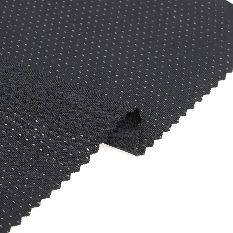 China Fabric for T-Shirt Mesh Knit Fabric Polyester Elastane black color buy from China wholesaler bulk order at wholesale price free worldwide shipping Alibaba