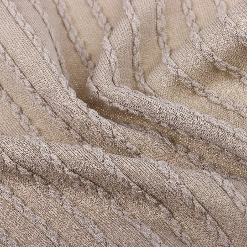 China Fabric for T-Shirt Weft Jacquard Knit Fabric Polyester Elastane coffee color color buy from China wholesaler bulk order at wholesale price free worldwide shipping Alibaba